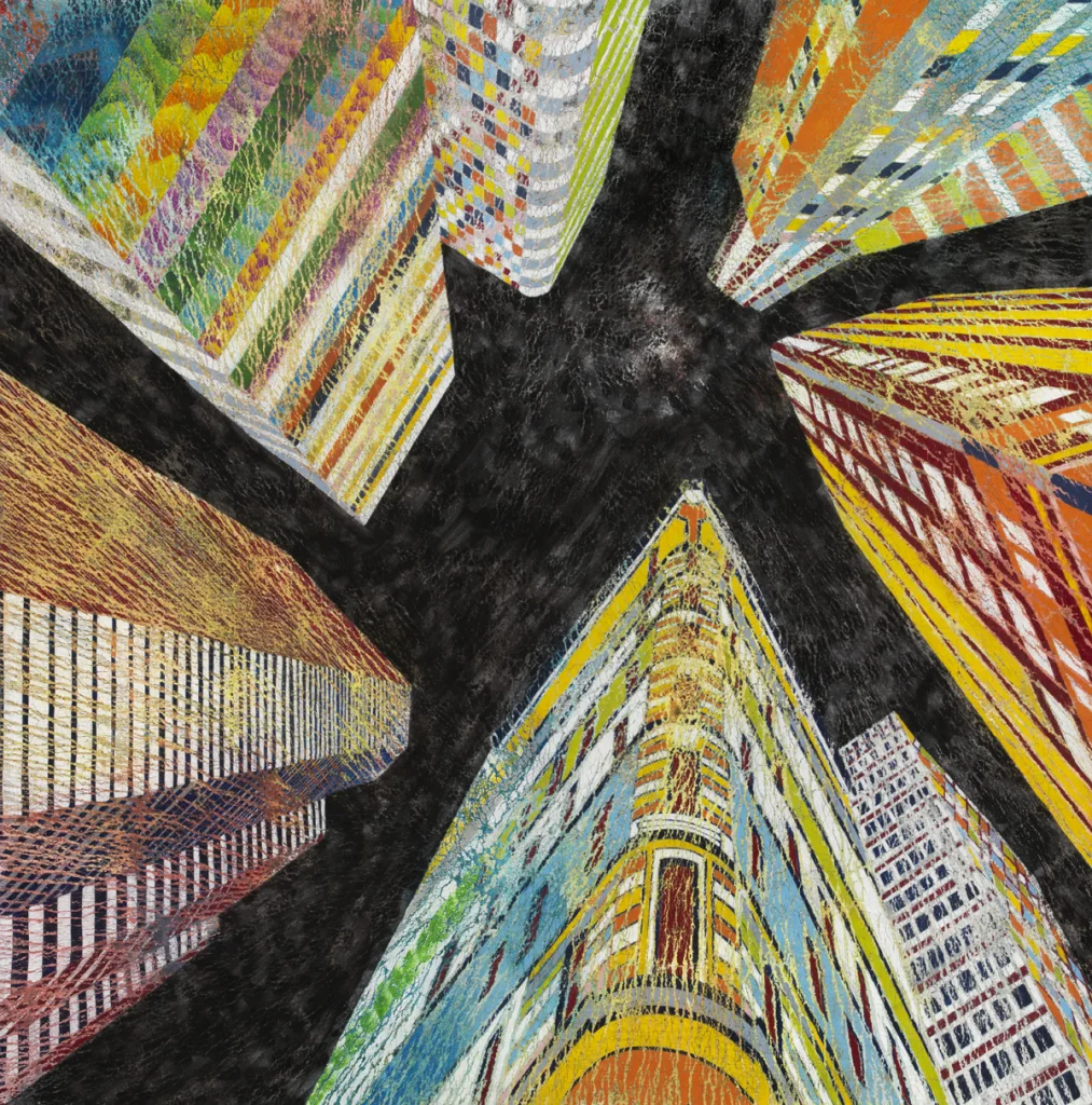 Patrizio Landolfi, «Grattacieli», serie Paesaggi e città, 140 × 140 cm
