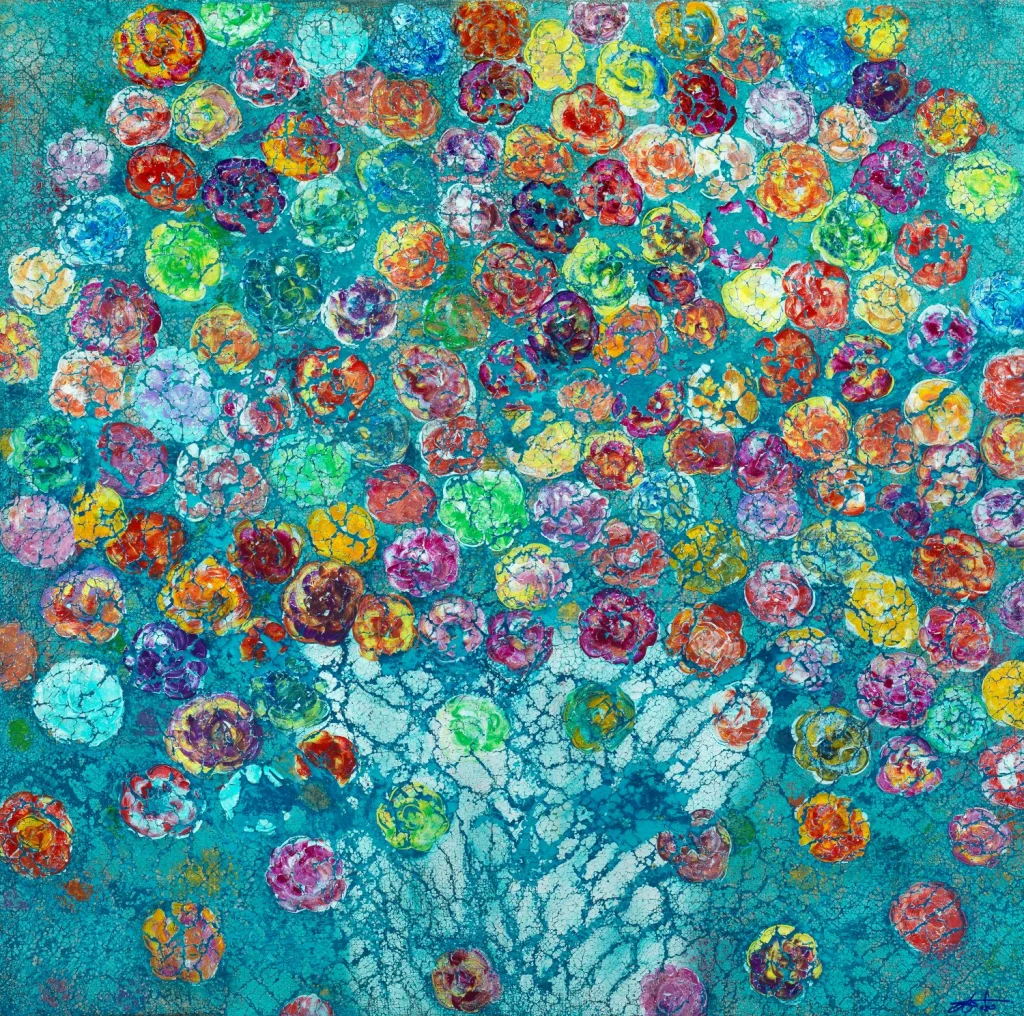 Patrizio Landolfi, «Floreale 10», serie Fiori, 80 × 80 cm