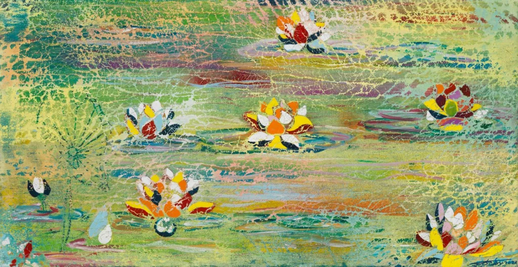 Patrizio Landolfi, «Ninfee 6», serie Paesaggi e città, 44 × 84 cm