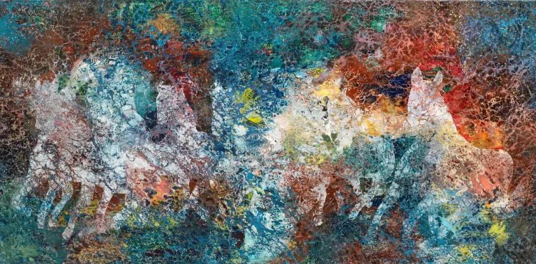 Patrizio Landolfi, «Cavalli in corsa», serie Arte figurativa, 100 × 200 cm
