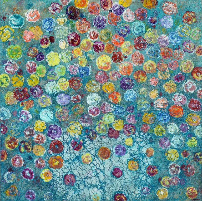 Patrizio Landolfi, «Floreale 9», serie Fiori, 80 × 80 cm